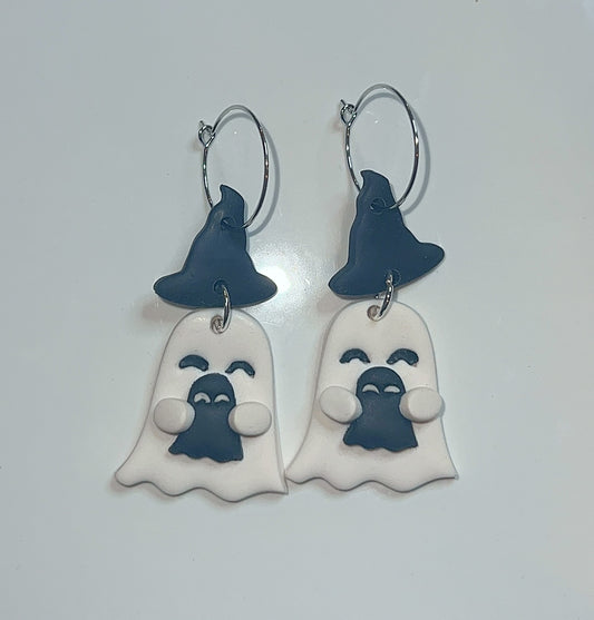 Ghost and mini ghost drop earrings