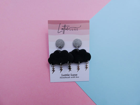 Cloud & lightening bolt earrings